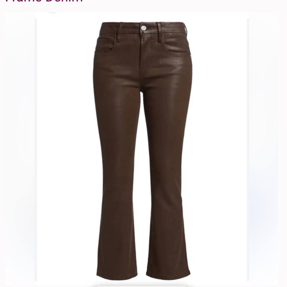 Frame Denim Le Crop Mini Boot Pants in Rich Brown